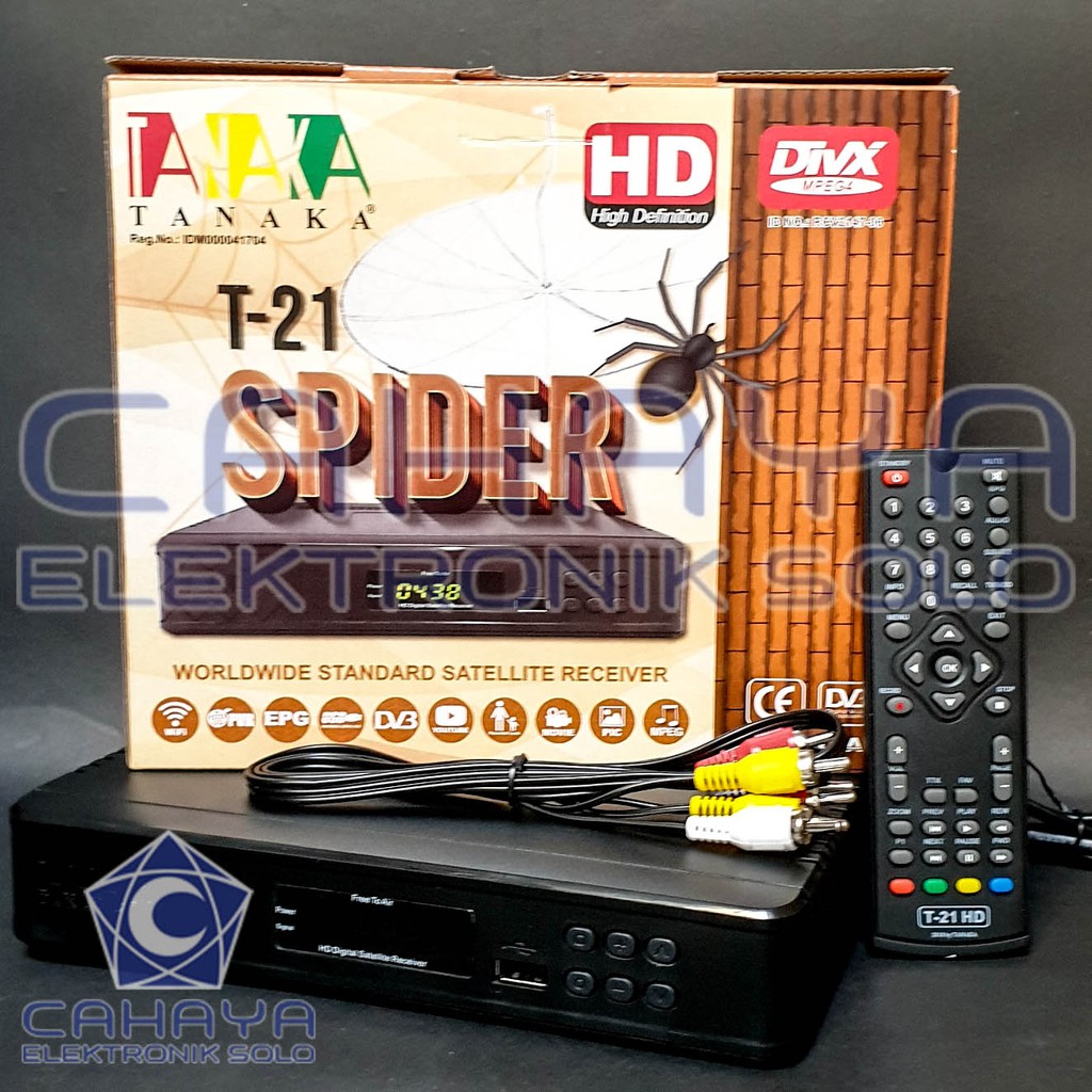 Receiver HD Tanaka Spider T21 Parabola C Ku Band T-21 Mpeg4
