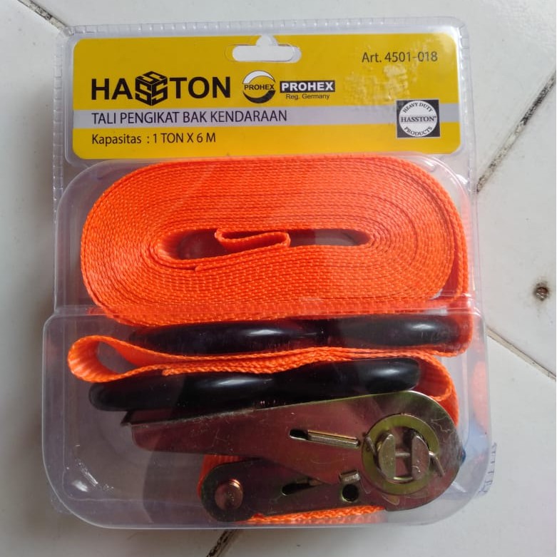 Rachet Tie Down 1 Ton x 6 M | Cargo Lashing Belt | Tali Pengikat Barang Hasston Prohex 4501-018