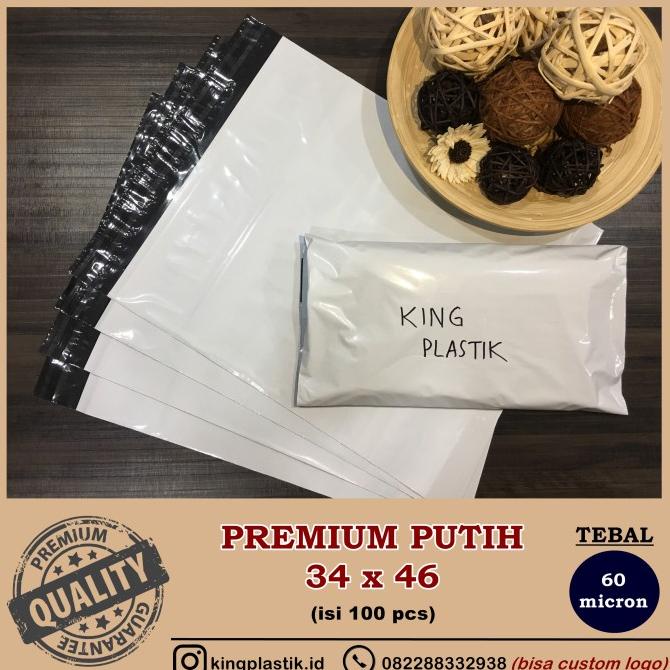 

34X46Cm Putih Polymailer Kantong Online (100Pcs)