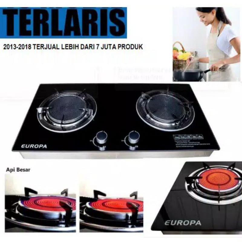 Kompor gas Europa 2 tungku