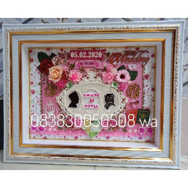 Mahar scrapbook mahar nikah frame 3D 40x30. Mahar pernikahan