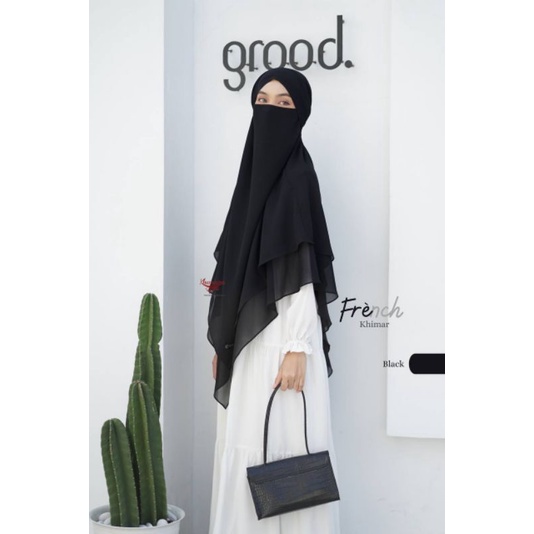 (BISA COD) NEHA FRENCH KHIMAR DAILY JUMBO SYARI BY KHUMAIRA-1