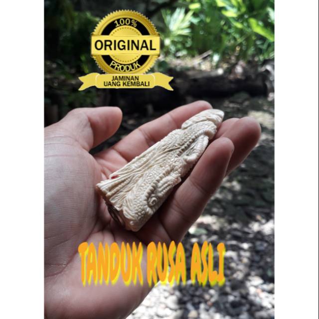 Pipa ukir naga tanduk rusa asli. Stock hanya 1 pcs