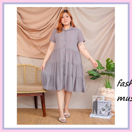 Atasan Tunik Rayon Jumbo - Oversize - Gala Moela - Atasan Wanita Hanbai - Yuki Dress Jumbo