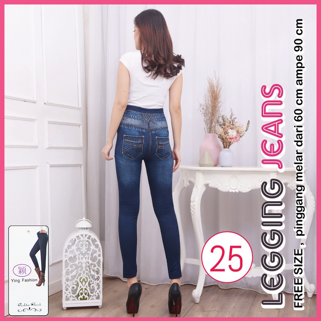 legging Jeans # 25 / Legging Jeans Wanita / Legging Panjang Wanita