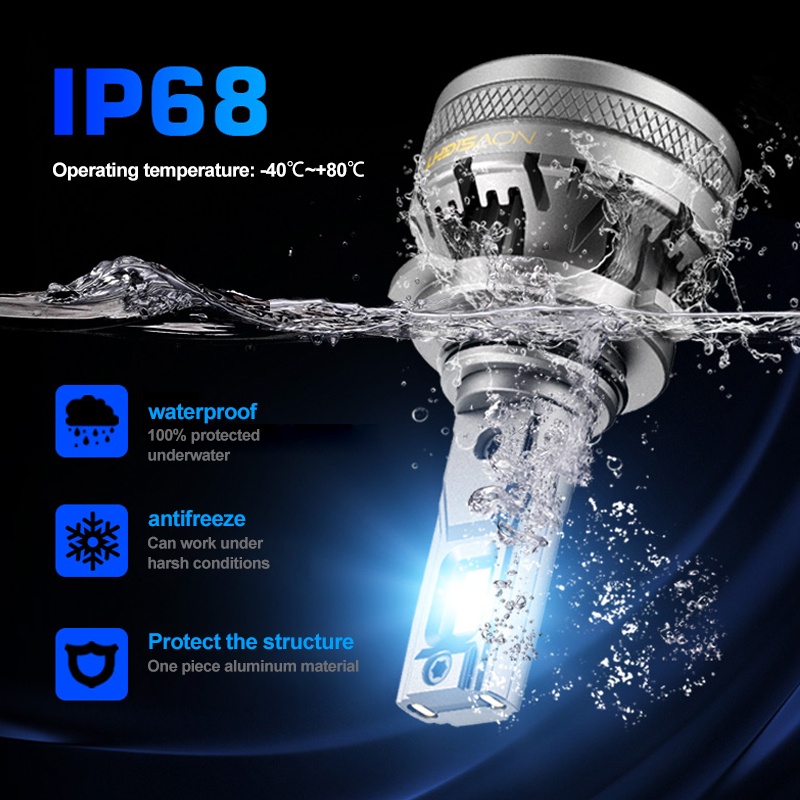 Novsight N37 Bohlam Lampu Depan LED 120W 22000LM 6500K Dengan Fungsi Decoding Lampu Depan Mobil Garansi 1 Tahun