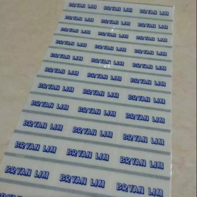 

Tambahan hasil cetak print label tinta biru blue merah red bukan hitam per set
