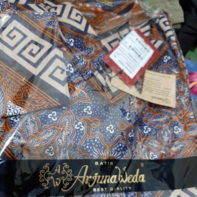 Arjuna Weda Kemeja Batik Border Banji - Biru