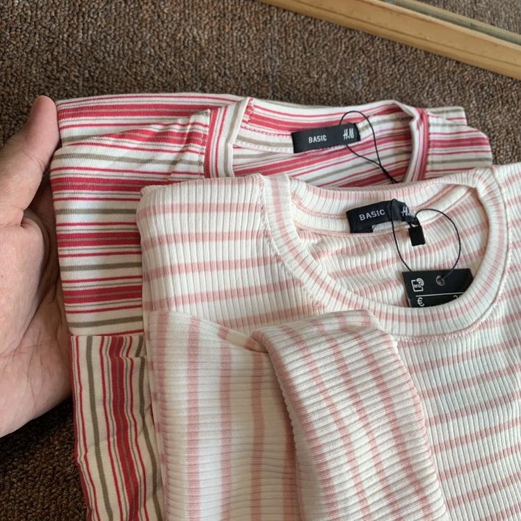 {Ijk31au22ᴰ} Dwistuff Basic tee kaos lengan panjang Katun Rib Rajut Wafer