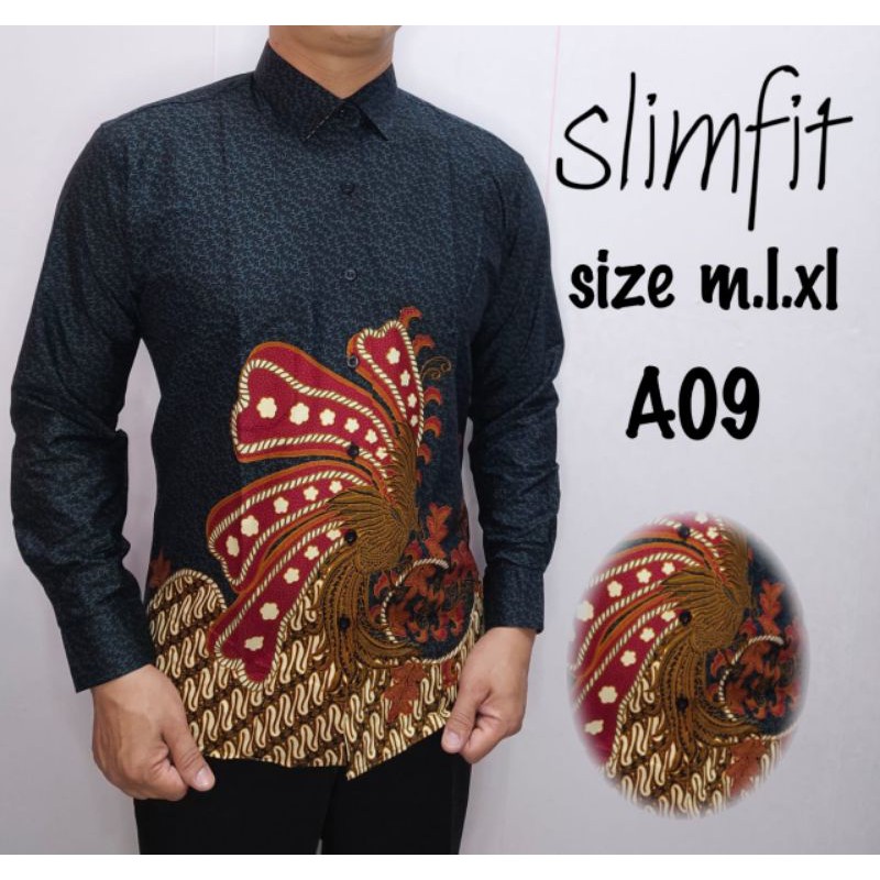 kemeja batik slimfit lengan panjang