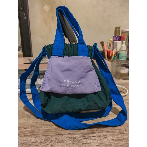 Beyond The Vines - BTV Colourblock Micro Dumpling Bag Teal/Lilac (READY STOCK JAKARTA)
