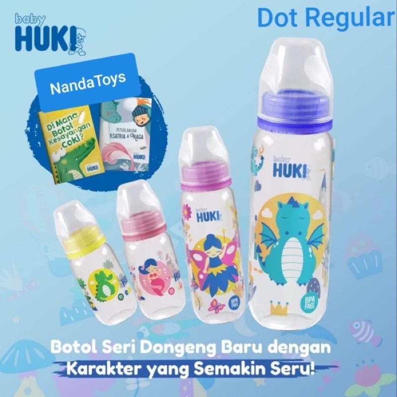 Botol susu bayi Huki round regular 120 ml, 240ml DOT BULAT