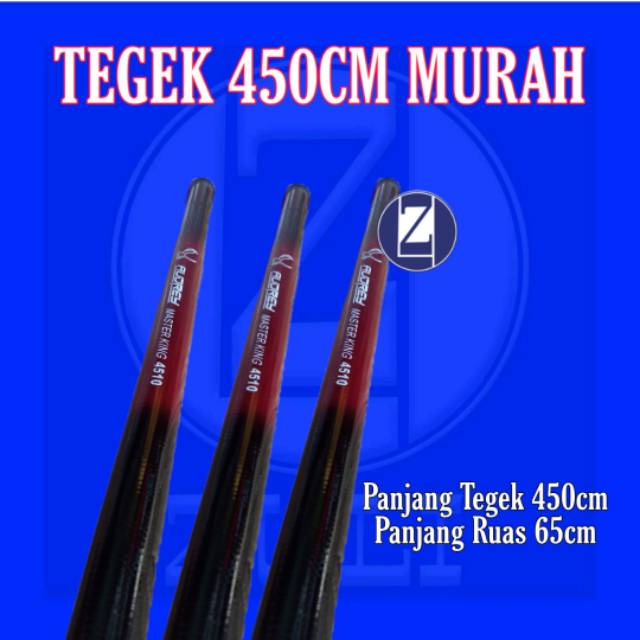 Joran Tegek Pancing 450cm || Ruas Panjang || Bahan Fiber