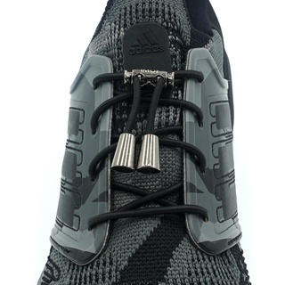 IMOF Original Black Tali Sepatu Elastis Karet Tanpa Ikat 3mm Aksesoris Nikel Kualitas Premium