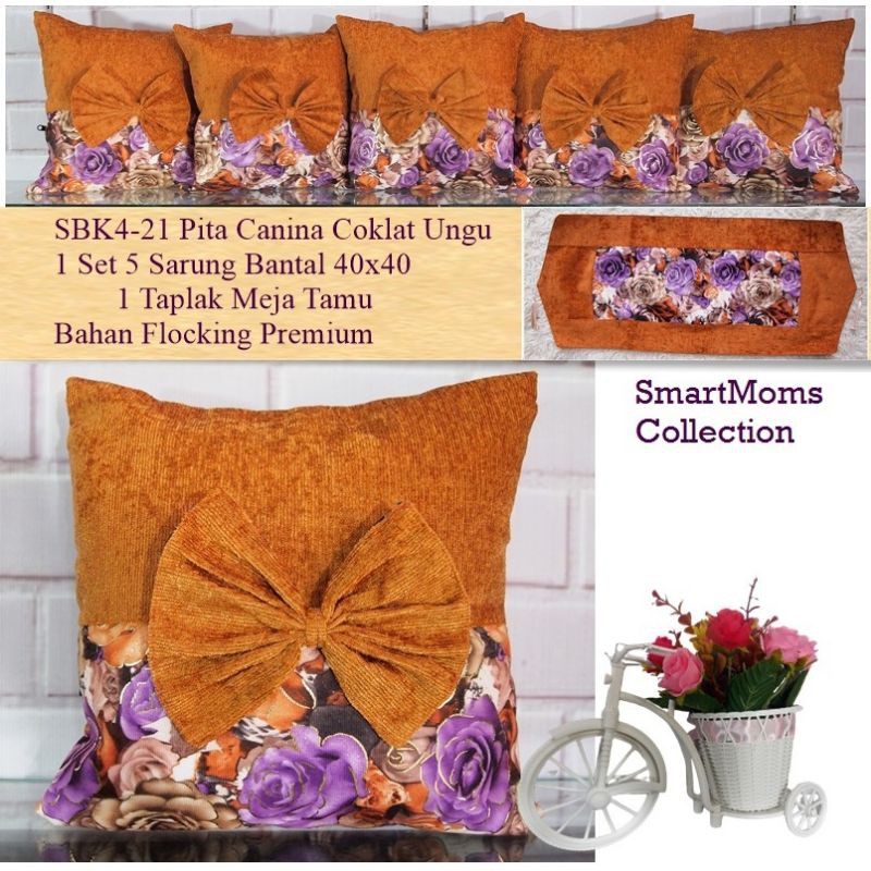 SARUNG BANTAL SOFA MINIMALIS CANINA COKLAT UNGU