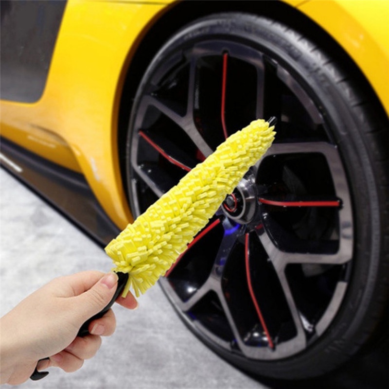 {LUCKID}Car Wheel Brush Plastic Handle Cleaning Brush Wheel Rims Tire Washing Brush