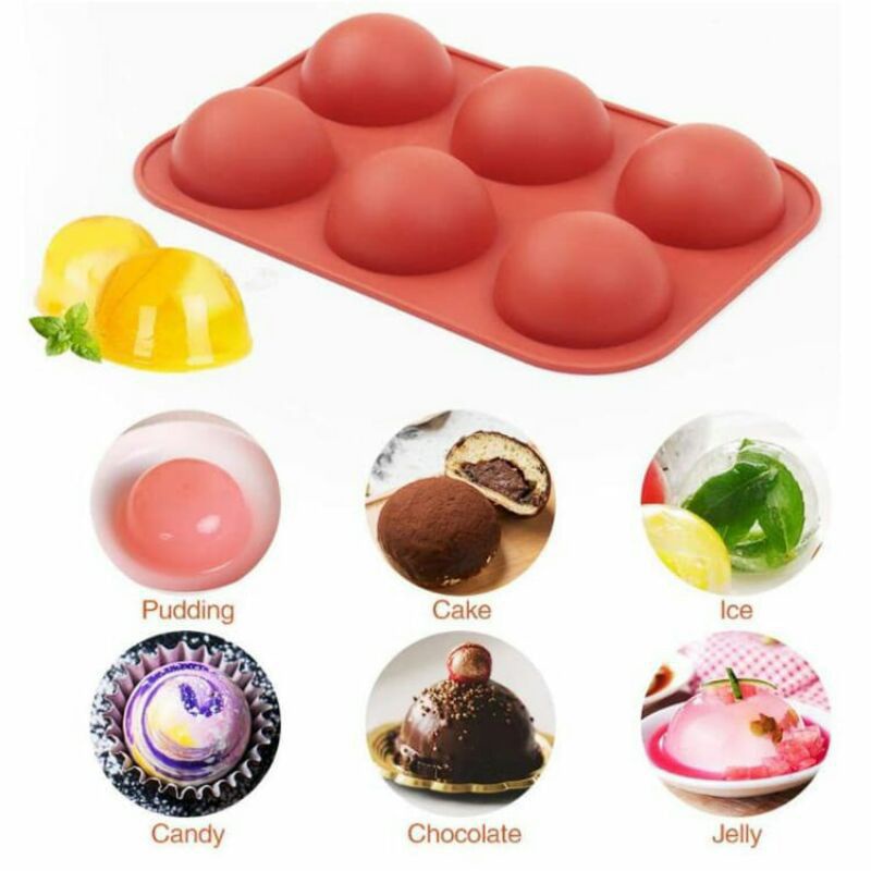 Cetakan Silikon Dome/Silicone Mold/Cetakan Setengah Lingkaran/Cetakan Mousse Cake/Silicone Mold Cokl