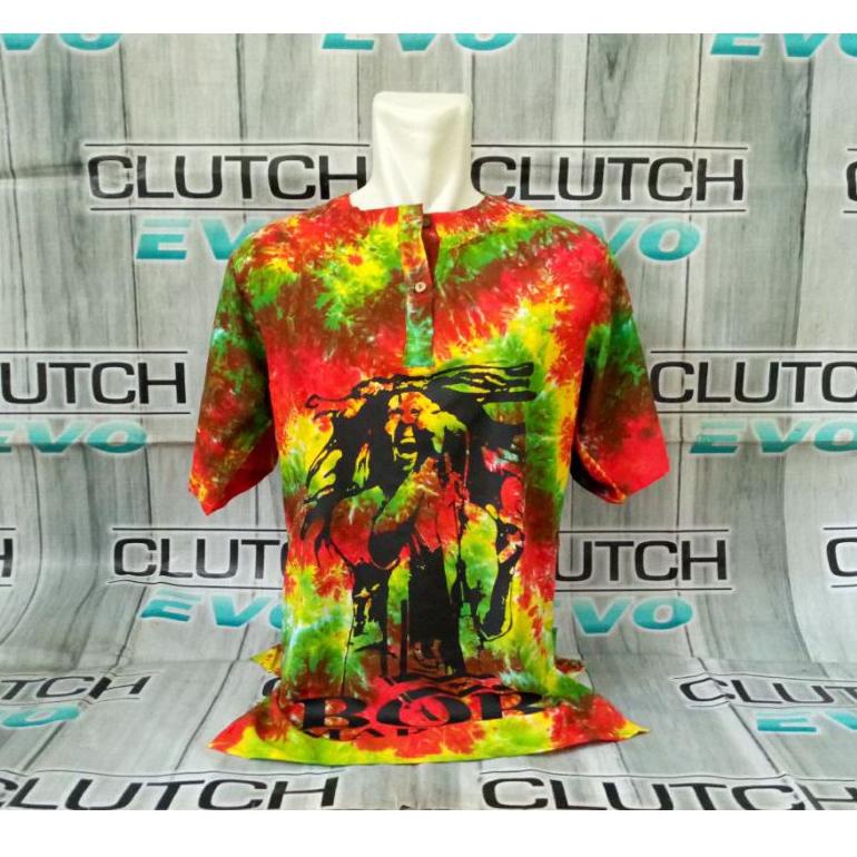 [KODE 71] Grosir Baju Pantai Kaos Pantai Reggae Rasta Jamaica Bob Marley 420 Tie Dye