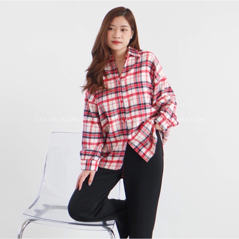 GIA FLANNEL OVERSIZE LAVVELA KEMEJA FLANNEL TARTAN PLAID