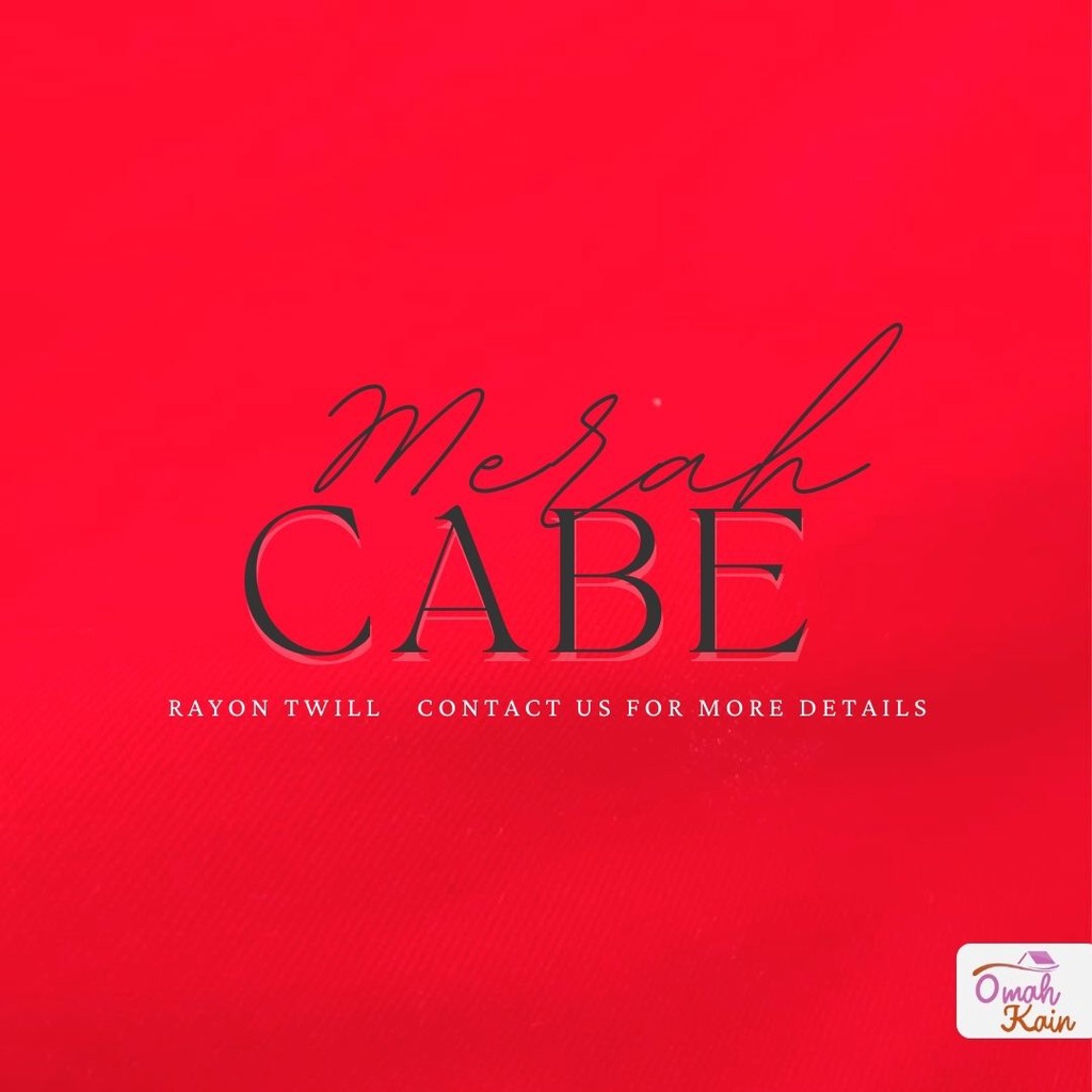 KAIN RAYON TWILL VISCOSE (100% rayon, jatuh, adem, tebal, lembut dan tidak berbulu) #omah kain-Merah Cabe