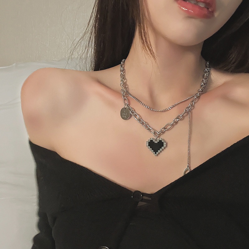 Korea fashion style sederhana titanium steel necklace in niche desain canggih kalung musim gugur mus