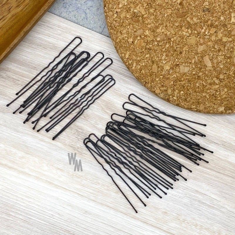 JEPIT RAMBUT LIDI / JEPIT LIDI HITAM PERPAPAN ISI 48pcs / JEPIT LIDI 4cm