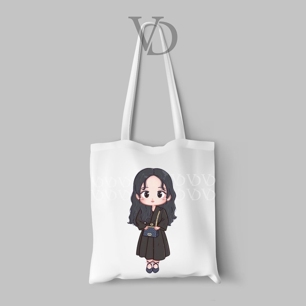TOTE BAG KANVAS MOTIF BLACKPINK/ KPOP TOTE BAG / TAS BELANJA MOTIF KOREA / lalisa jennie jisoo rose