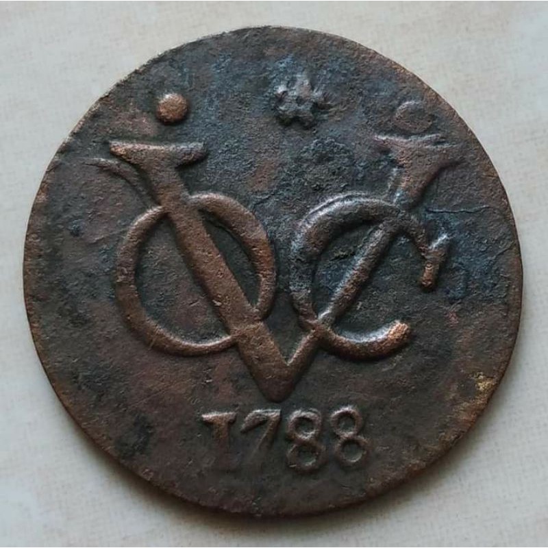 Koin Kuno 1 Doit VOC 1788 West Friesland - Error Kondisi Bagus