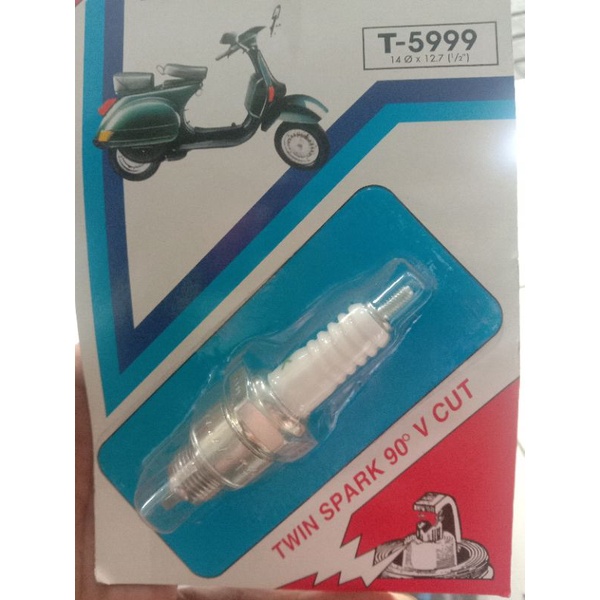 BUSI NGK VESPA T-5999 DRAT PENDEK  ORIGINAL