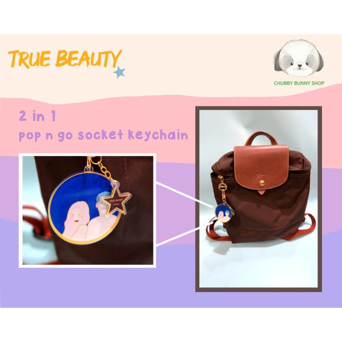 True Beauty Han Seo Jun Blue Gantungan Kunci Akrilik 2 in 1 Acrylic Keychain Popsocket Phone Grip