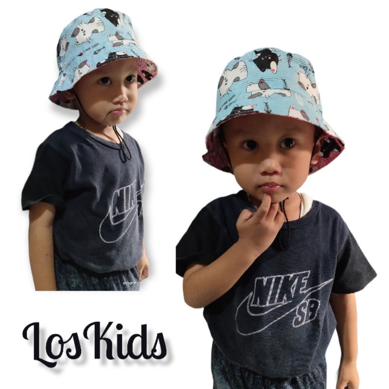 Topi Anak Topi Bucket Hats Karakter Kucing Lucu