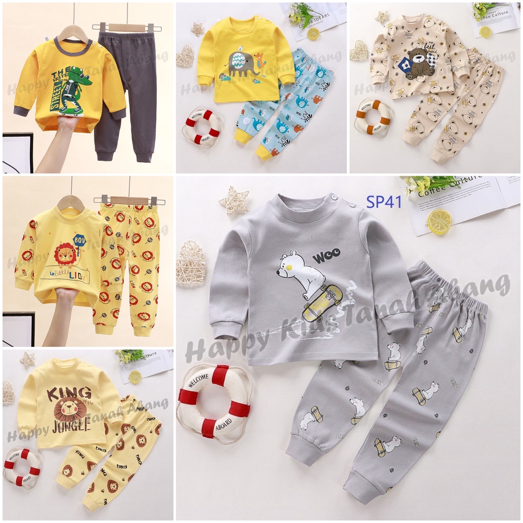 Setelan Lengan Panjang Anak Laki Laki/Baju Tidur Lengan Panjang Anak/Piyama Anak Laki Laki/Baju Tidur Anak Lengan Panjang