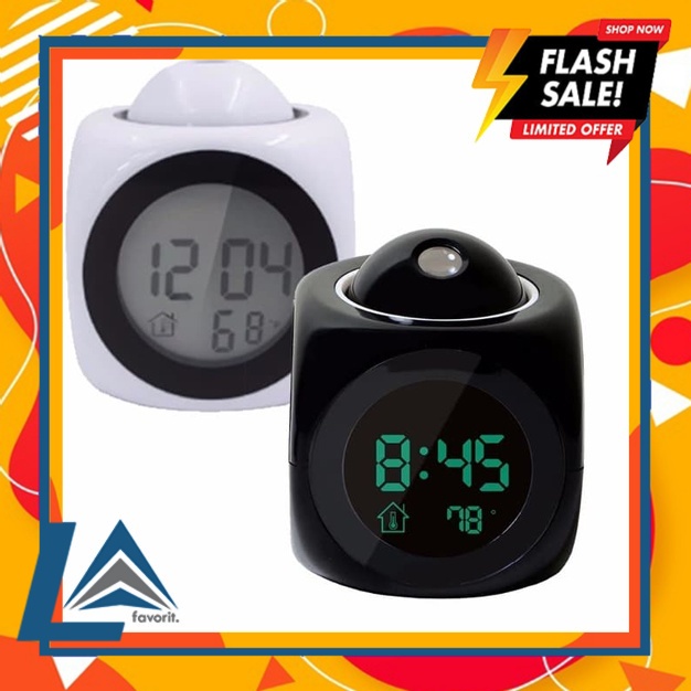 Jam Digital LCD Proyektor Dinding Multifungsi Alarm, Thermometer - Jam Digital Alarm Proyektor Dindi