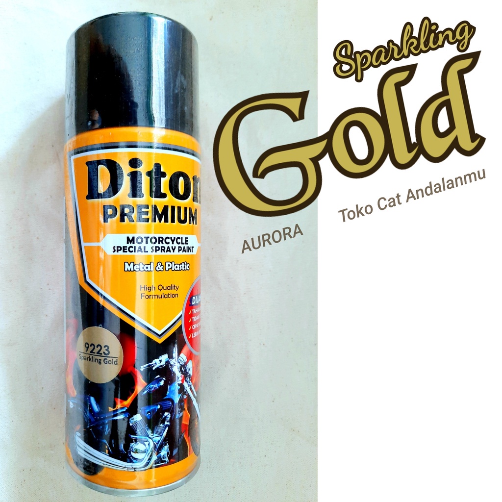 Pilox Diton Premium Sparkling Gold 9223 Emas Velg Vario Mas Metalik Metallic Metalic Tahan Bensin