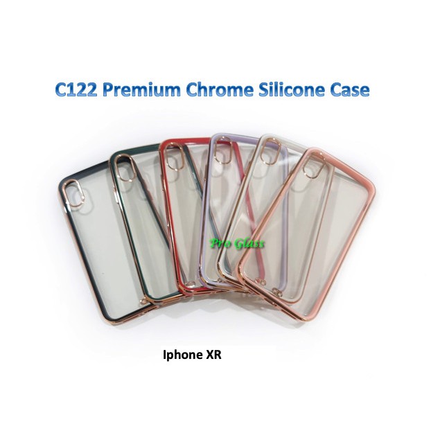 C122 Iphone 7 / 8 / 7+ / 8+ / X/XS / XR / XS MAX  Premium Square Chrome Silicone Case