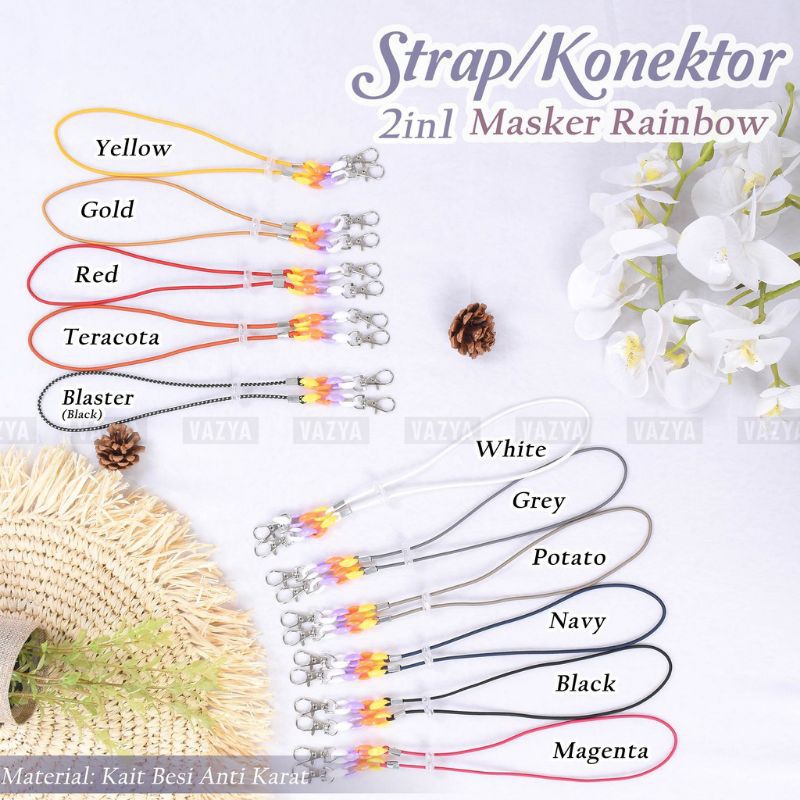 Strap Konektor 2in1 Masker Rainbow