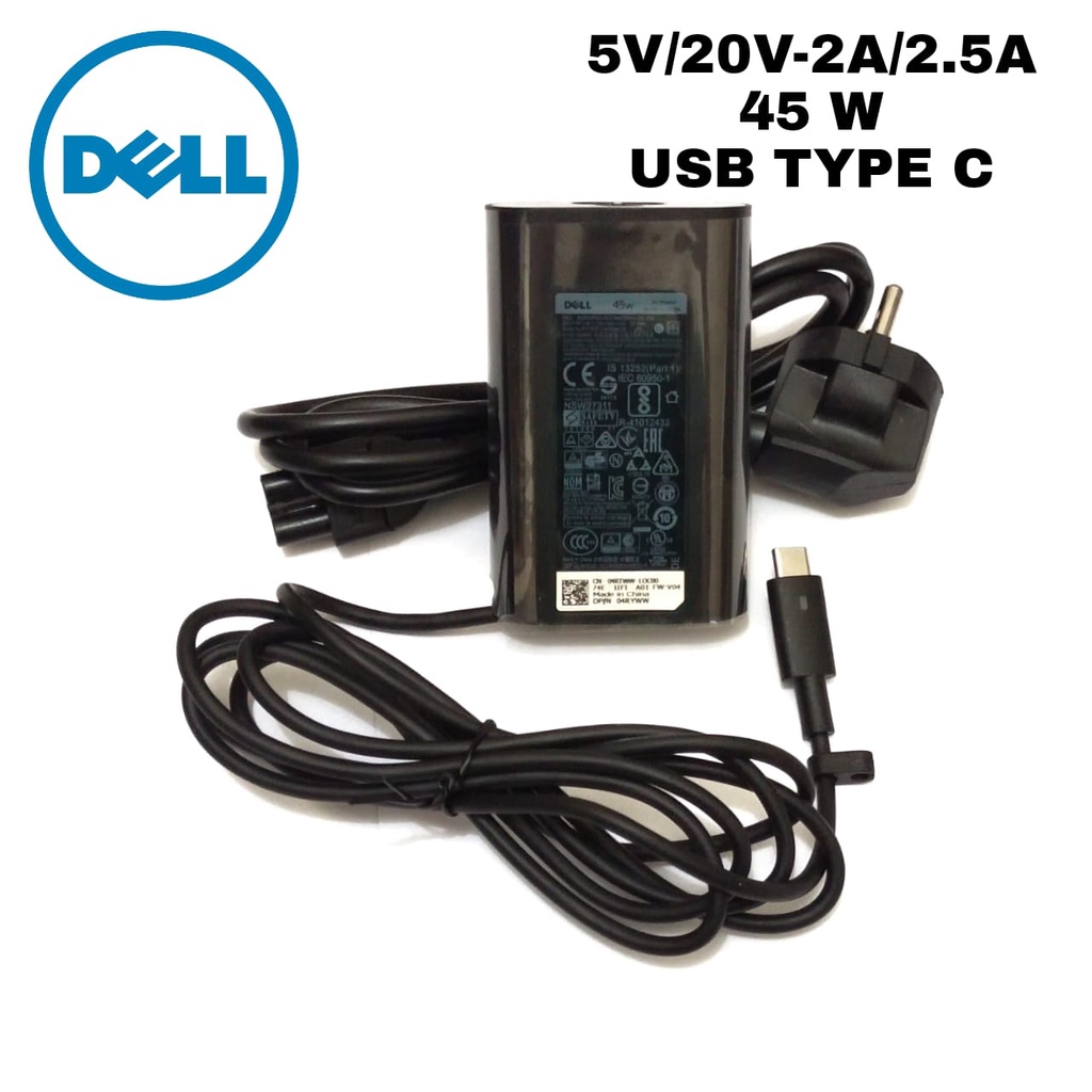 Original Adaptor Charger DELL 7370 7389 7390 7275 7289 65W 20V 3.25A TYPE C