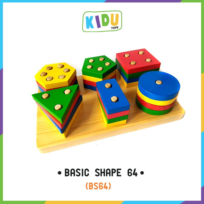 Mainan Shape Anak Basic Shape 64 Kidu Toys