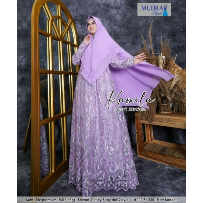 Kamila Syari Gamis Pesta Tile Brokat by Mudra
