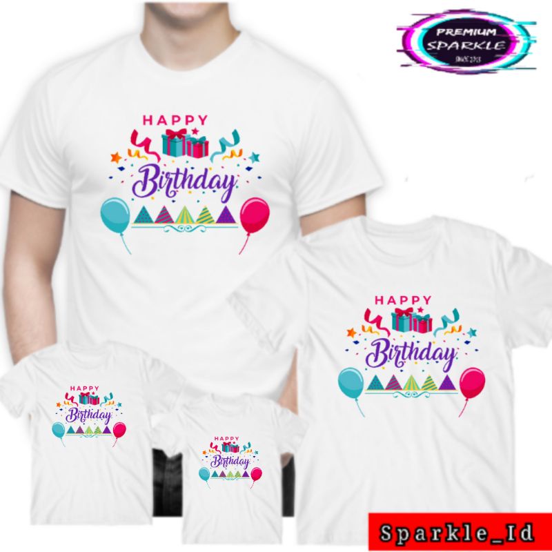 Kaos ulang tahun couple family anak dan dewasa Free Nama - Kystore