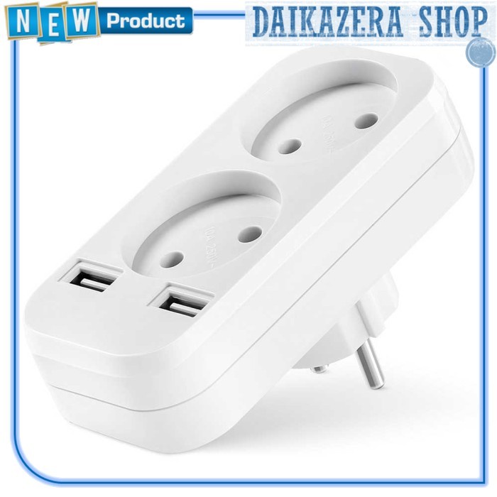 Wallpad Stop Kontak Listrik 2 EU Plug + 2 USB Port - CX89