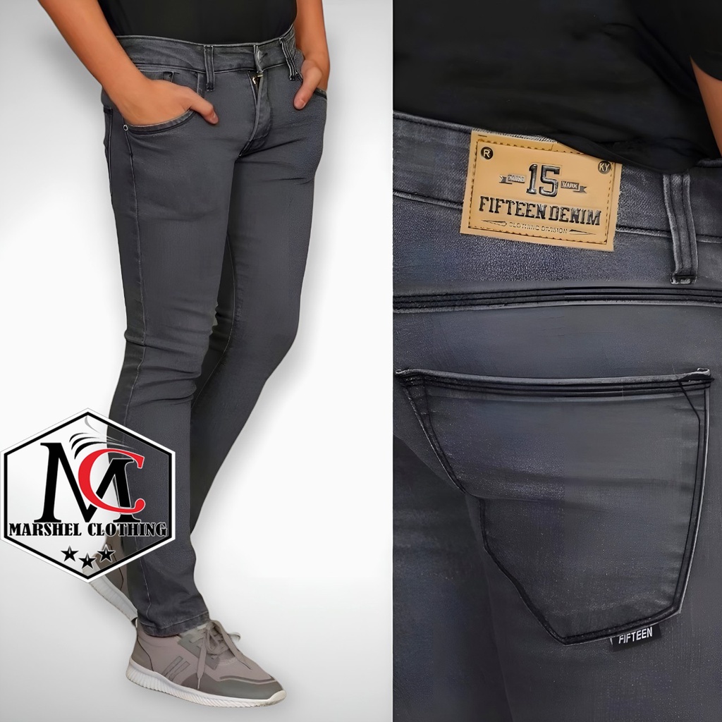 RCL - Celana Jeans Pria Panjang Skinny Slim Fit Navy Original New Fifteen Denim Celana Jeans