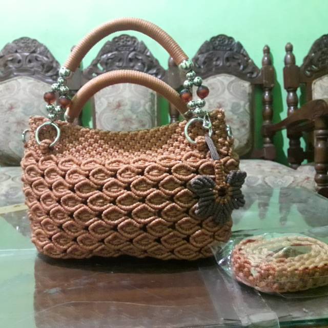 Tas tali kur cantik / tas slempang samping / tas rajut tali kur grosir / tas murah