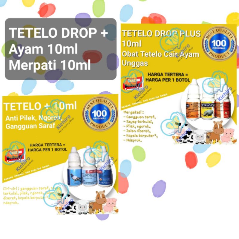 Tetelo Drop Plus Ayam / Tetelo Plus Merpati @ isi 10 ml Tamasindo Obat Tetelo Cair Untuk Ayam / Buru