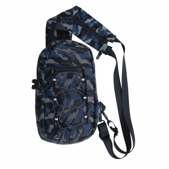 Tas Selempang Pria Waterproof Nylon Coated Premium Travel Stylish - Navy