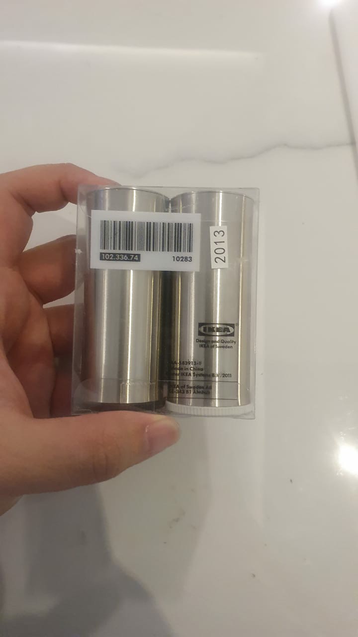 Plats - Set 2 Shaker Garam Lada - Baja Tahan Karat - Tempat Bumbu - Ikea - 2 Pc