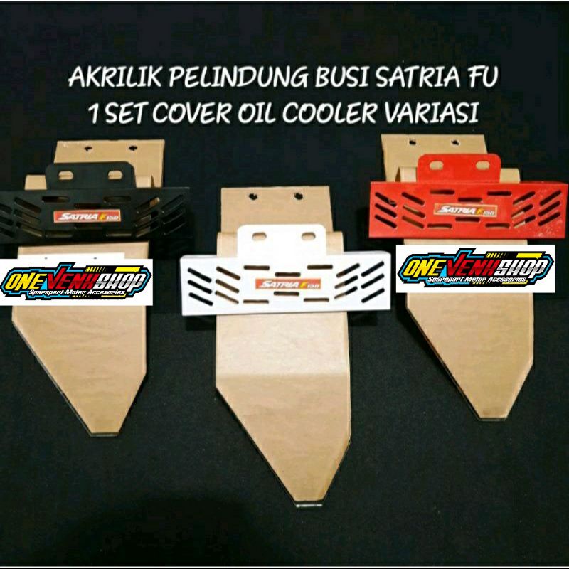 AKRILIK PELINDUNG BUSI DAN COVER RADIATOR SATRIA FU 150 KARBU TEBAL 3MM