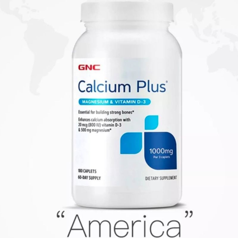 GNC Calcium plus Magnesium + Vit D3 180 Caps