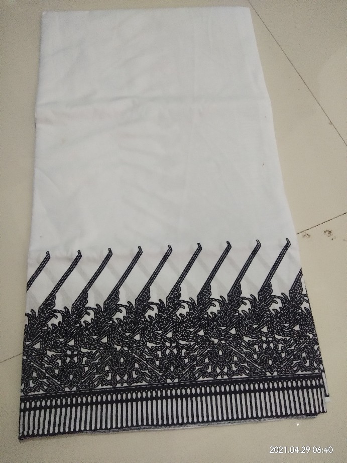 Kain Batik Solo (lawasan) Motif Parang Modang Warna Putih