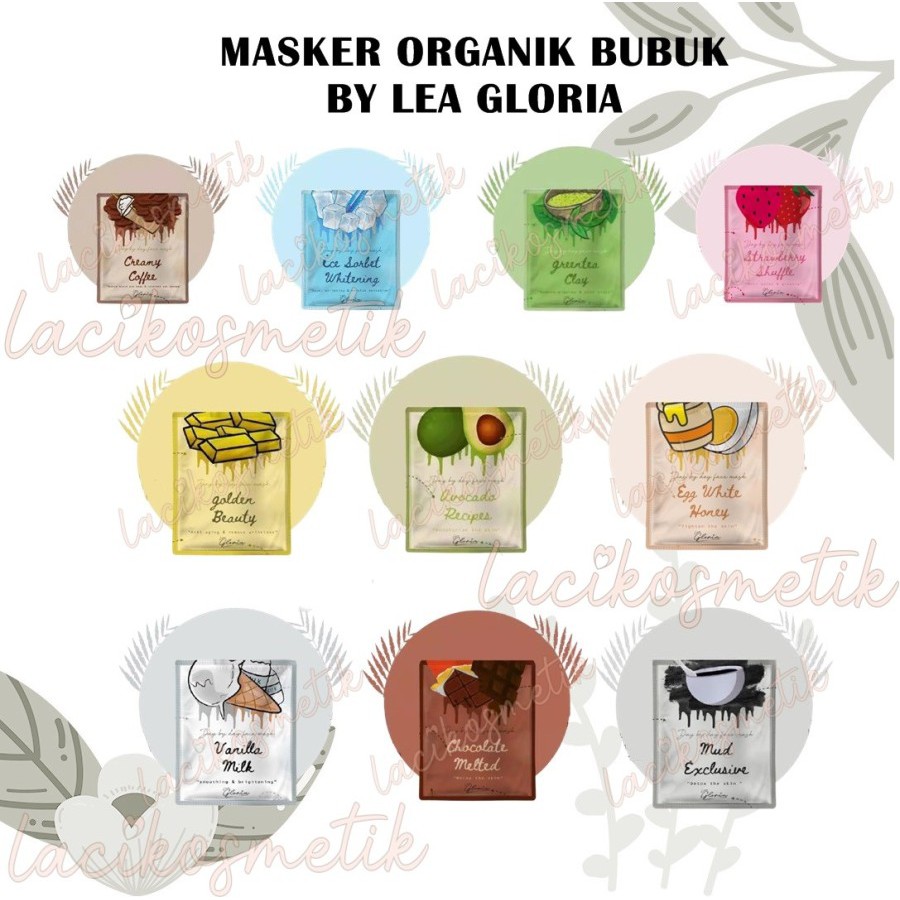 ✨LACIKOSME✨ [20GR] MASKER ORGANIK BUBUK BY LEA GLORIA - LEA GLORIA FACE MASK BPOM